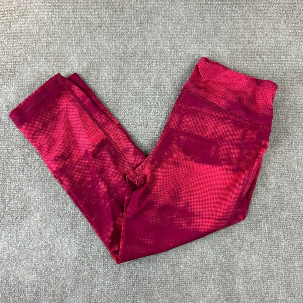 Old Navy Active Capri Legging Womens‎ Medium Burgundy Tie Dye Low Rise Athletic